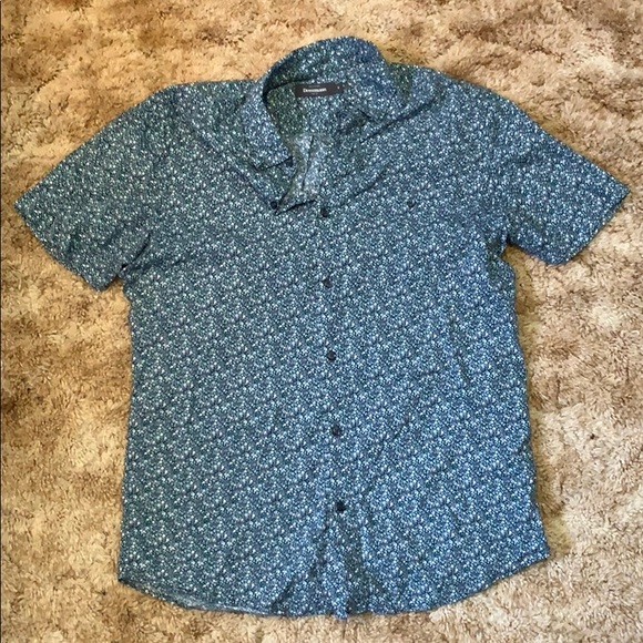 Dressman Patterned Short Sleeve Button Down Size M - Picture 1 of 3